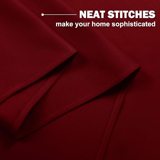 NICETOWN Blackout Kitchen Window Curtains - Pair of Thermal Insulated Eyelet Top Plain Blackout Curtains for Small Window Christmas Decor (42 Width x 36 inches Length 1.2 inches Header, Burgundy)