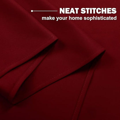 NICETOWN Blackout Kitchen Window Curtains - Pair of Thermal Insulated Eyelet Top Plain Blackout Curtains for Small Window Christmas Decor (42 Width x 36 inches Length 1.2 inches Header, Burgundy)