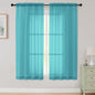 Sheer Turquoise Curtains for Bedroom Living Room 63 Inch Length 2 Panels, Airy Soft Light Filtering Sheer Dining Room Curtains, Modern Rod Pocket Drapes, Turquoise, Each 42" Wx63 L Inches
