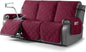 TAOCOCO 100% Waterproof Recliner Sofa Covers 3 Seater, Split Couch Covers for Reclining Couches, Non Slip Reclining Couch Covers with Double Straps for Kids Pets(3 Seater, Wine)