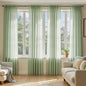 MIULEE Sage Green Sheer Curtains 108 Inches Long, 4 Panels Set, Light Filtering Rod Pocket Voile Drapes Window Treatments, Semi Transparent Airy Fabric for Bedroom and Living Room, 42 x 108 Inches