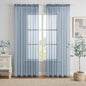 MIULEE 2 Panels Solid Color Sheer Window Curtains Elegant Window Voile Panels/Drapes/Treatment for Bedroom Living Room (54X108 Inches Dusty Blue)