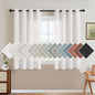 H.VERSAILTEX Elegant Natural Linen Semi Sheer Blended Energy Efficient Light Filtering Linen Textured Curtains/Nickel Grommet Window Treatments Panels/Drapes (Set of 2, Heathered White, 52" x 45")