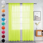 youleyar Solid Sheer Rod Pocket Curtain Voile Draperies 2 Panels White Beige Black Grey Ivory 52 Inch Width 96 Inch Long 1 Pair for Kitchen Bedroom Children Living Room Yard (Chartreuse,52Wｘ96L)
