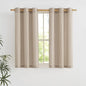NICETOWN Taupe Short Linen Curtains for Kitchen, Thick Flax Small Window Treatments Semi Sheer Privacy Assured with Light Through for Cafe/Bathroom, W42 x L48, 2 Panels