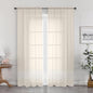 OWENIE Sheer Curtains 72 Inches Long 2 Panels Set, Light Filtering Sheer Curtain Rod Pocket Clear Drapes for Living Room Bedroom Window Sliding Door, Each 42 x 72 Inch, Cream