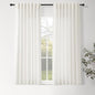 Neutral Linen Curtains 45 Inch Length for Living Room Bedroom Semi Sheer Light Filtering Sheer Curtain Modern Farmhouse Decor Privacy Drapes for Dinner Room Back Tab and Rod Pocket 52x45, 2 Panels