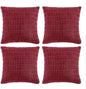 Fancy Homi 4 Packs Burgundy Decorative Throw Pillow Covers 18x18 Inch for Living Room Couch Bed, Holiday Christmas Home Decor Gift, Soft Plush Corduroy Cute Accent Square Cushion Case 45x45 cm