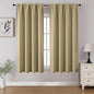 CUCRAF Beige Blackout Curtains 45 inch Length 2 Panels Set, Rod Pocket Room Darkening Drapes for Bedroom Living Room, Insulated Thermal Light Blocking Window Curtain (W52 x L45 Inch)
