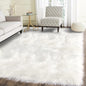 Latepis High Pile Faux Fur Area Rug, 5 x 8 ft, White, Fluffy Rug for Bedroom, Living Room, Playroom, Nursery