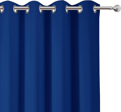 LEMOMO Blackout Curtains 52 x 84 inch/Royal Blue Curtains Set of 2 Panels/Thermal Insulated Room Darkening Bedroom Curtains