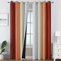 Estelar Textiler Burnt Orange and Greyish White Ombre Blackout Curtains 90 Inch Length for Living Room, Room Darkening Grommet Gradient Thermal Insulated Drapes for Bedroom,52Wx90L Inches (2 Panels)