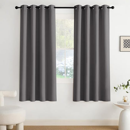 NICETOWN Room Darkening Draperies Curtains Panels, 2 Panels Grey W52 x L72