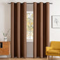 MIULEE 90" Long Blackout Curtains for Bedroom Living Room Thermal Insulated Room Darkening Mocha Grommet Top Solid Light Blocking Drapery Set of 2 Window Panels, Cappuccino Brown