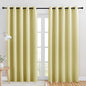 NICETOWN Room Darkening Draperies Window Curtain Panels, Paler Yellow, 2 Panels, W60 x L84 -inch, Thermal Insulated Grommet Room Darkening Curtains for Bedroom