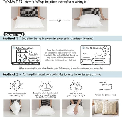 MIULEE Pillow Insert 14x22 Inch, Decorative Rectangle Throw Pillow Inserts, Premium Fluffy Pillow Forms Sham Stuffer for Sofa Couch Living Room