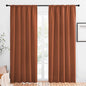 NICETOWN Blackout Curtains and Drapes - Thermal Insulated Solid Rod Pocket Blackout Draperies/Panels (Burnt Orange, 1 Pair, 52 by 84 inches)