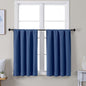 Simplebrand Ava Royal Blue Short 36 Inches Blackout Curtain 2 Panels Set, Half Window Rod Pocket Privacy Curtain Tiers for Kitchen, Curtains Blackout for Bathroom Shades, W40 x L36 Inch, Royal Blue