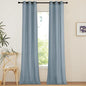 NICETOWN Linen Curtains 96 inches Long for Living Room, Grommet Semi Sheer Drapes Linen Weave Window Treatments Privacy Added with Light Filtering for Bedroom, Stone Blue, W34 x L96, 2 Panels