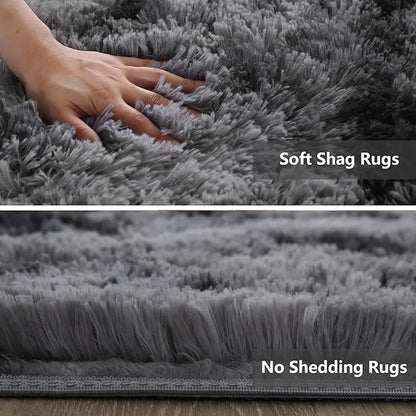 9X12 Large Area Rugs for Living Room Bedroom,Big Shag Rug for Bedroom Dorm,Soft Fluffy Indoor Carpet Nursery Rugs for Kids Girls Room Home Decor(Mottling Black, 9X12 Feet)