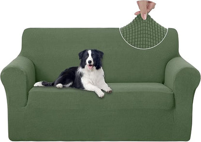 U-NICE HOME Loveseat Cover Stretch Couch Cover Sofa Cover Sofa Slipcover Furniture Protector for 2 Cushion Couch Sofa Pet Friendly(Loveseat, Loden Frost)
