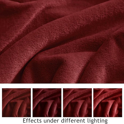 KMUSET Fleece Blanket Twin Size Burgundy Lightweight Super Soft Cozy Fuzzy Bed Blankets Microfiber Factory Shop