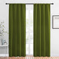 NICETOWN Blackout Curtains for Living Curtains, Olive, 1 Pair, 34-inch W x 84-inch L, Home Decorations Thermal Insulated Solid Pole Top Blackout Drapes for Living Room