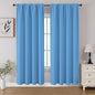 CUCRAF Light Blue Blackout Curtains 72 inch Length 2 Panels Set, Rod Pocket Room Darkening Drapes for Bedroom Living Room, Insulated Thermal Light Blocking Window Curtain (W52 x L72 Inch)