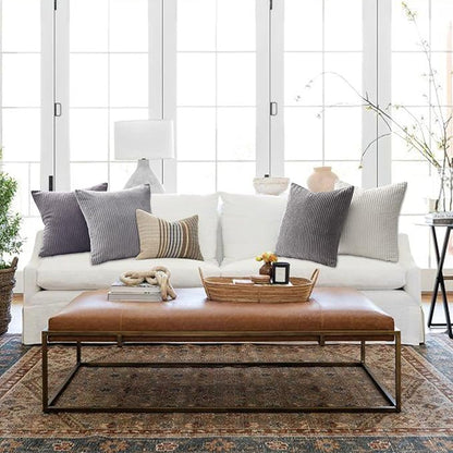 Topfinel 55x55cm Gray Set of 4 Corduroy Pillow Covers Cushion Cover Decorative Cushion Cover Sofa Cushion Deco for Sofa Bedroom Living Room Balcony Children Gradient