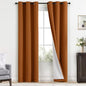 Yakamok Room Darkening 100% Blackout Curtains Grommet Window Treatments with 2 Thick Layers-Burnt Orange Thermal Insulated Drapes Set of 2 Panels for Bedroom Living Room 38 Inches by 84 Inches Length
