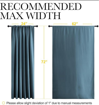 NICETOWN 2 Panels Blackout Curtains, Rod Pocket Window Curtains Room Darkning Drapes for Bedroom/Living Room, Thermal Insulated Solid Draperies for Home Office/Study, 62 by 72-Inch, Smoky Blue