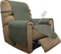 ISSUNTEX Double Protection 100% Waterproof Recliner Covers for Living Room, Reversible Furniture Protector Recliner Couch Sofa Slipcover for Dogs, Pets, Kids (Recliner, Greyish Green/Beige)