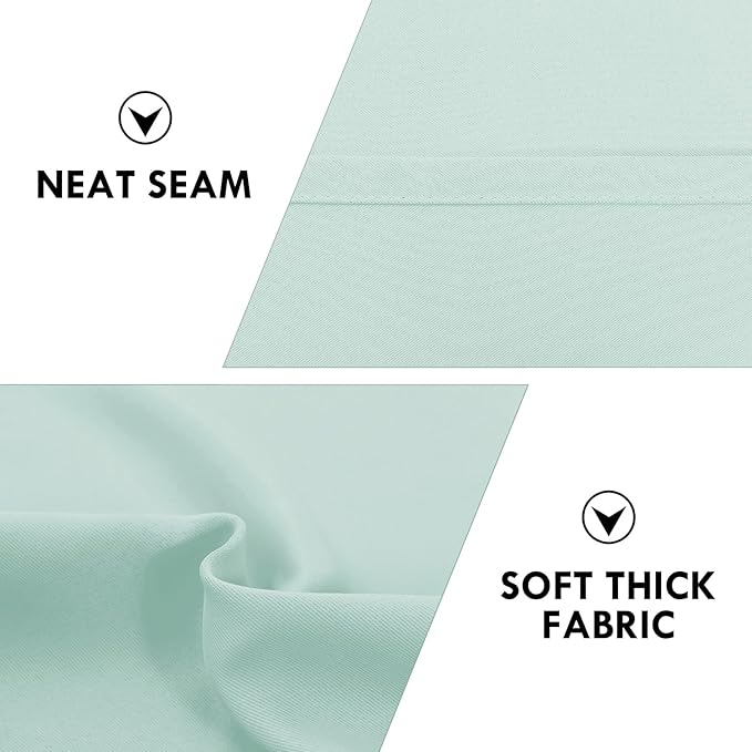 DWCN Blackout Curtains for Living Room Thermal Insulated, Energy Saving & Noise Reducing Bedroom Curtains, Mint Green, W 42x L 63 Inch, Set of 2 Rod Pocket Curtain Panels