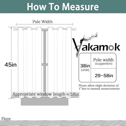 Yakamok Blackout Curtains for Bedroom - Grommet Thermal Insulated Room Darkening Curtains for Living Room, Set of 2 Panels (38 x 45Inch, Lilac)