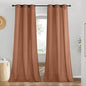 NICETOWN Caramel Linen Curtains for Kitchen, Thick Flax Small Window Treatments Semi Sheer Privacy Assured with Light Through for Cafe/Bathroom, W42 x L96, 2 Panels