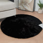 ORINOVA Black Round Plush Rugs for Bedroom Faux Bunny Fuzzy Washable Fur Area Rugs for Living Room Small Circle Nursery Rug 4ft Cute Room Décor