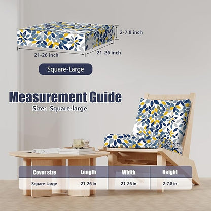 8Pcs Stretch Patio Cushion Covers, Outdoor Couch & Sofa Replacement Slipcovers for Patio Furniture Cushion Covers, Washable Reusable Furniture Protector