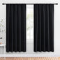 NICETOWN Black Blackout Curtain Blinds - Solid Thermal Insulated Window Treatment Blackout Drapes for Bedroom (2 Panels, 52 inches Wide by 72 inches Long)