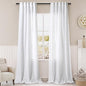 Pure White Curtains 38 x 96 inch Length 2 Panels Back Tab Sheer Linen Curtain Modern Farmhouse Boho Coastal Decor Cotton Textured Gauze Curtains 96 inches long for Sitting Room Office Bedroom