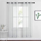 NICETOWN Sheer Curtains 72 inches Long - Silver Eyelet Top Light Filter Window Drapes Airy & Breathable Living Room Voile Panels for Living Room/Apartment, Light Gray, 74" W Total 2 Pieces