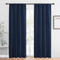 NICETOWN Thermal Curtains Blackout Draperies - Window Treatment Energy Saving Solid Blackout Rod Pocket Curtains/Drapes for Living Room (Navy, 1 Pair, 42 by 84-Inch)