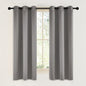 NICETOWN Room Darkening Cafe Satin Curtains for Small Windows, 42" Wide by 63" Long, 2 Panels, Chrome Gray, Grommet Privacy Blackout Drapes for Play Room