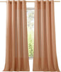 NICETOWN Linen Burnt Orange Curtains 90 inch Length 2 Panels, Grommet Privacy Added Thick Flax Linen Burlap Semi Sheer Light Filtering Window Treatments for Bedroom/Girls Room, W55 x L90