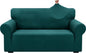 ZNSAYOTX 1 Piece Jacquard Couch Covers for 2 Cushion Couch High Stretch Loveseat Slipcover for Pets Dogs Anti Slip Love Seat Sofa Slipcover Furniture Protector (Medium, New Pattern Blackish Green)
