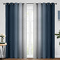 Yakamok Room Darkening Ombre Curtains 84 Inch Length, Navy Blue and Greyish White Thermal Insulated Gradient Color Curtains,Light Blocking Grommet Window Drapes for Bedroom,62 Inch Width,2 Panels