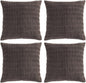 Fancy Homi 4 Packs Boho Dark Brown Decorative Throw Pillow Covers 20x20 Inch for Living Room Couch Bed Sofa, Rustic Modern Farmhouse Home Decor, Soft Plush Corduroy Square Cute Cushion Case 50x50 cm