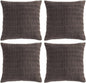 Fancy Homi 4 Packs Boho Dark Brown Decorative Throw Pillow Covers 14x14 Inch for Living Room Couch Bed Sofa, Rustic Modern Farmhouse Home Decor, Soft Plush Corduroy Cute Square Cushion Case 35x35 cm