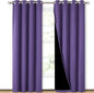NICETOWN Total Shade Curtains and Draperies, Heavy-Duty Full Light Shading Drapes with Black Liner Backing for Villa/Hall/Dorm Window(Lilac Purple, Package of 2, 52 inches Wide x 95 inches Long)