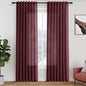 Nanspring Burgundy Linen Curtains 80 Inch Length for Living Room Light Filtering Semi Sheer Curtain Back Tab Vintage Boho Decor Elegant Luxury Drapes for Bedroom Dinner Room 52x80, 2 Panels