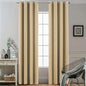 Yakamok Thermal Insulated Grommet Blackout Draperies/Drapes for Bedroom Window,Room Darkening Curtain Panels (2 Panels, W52 x L108 -Inch, Beige)